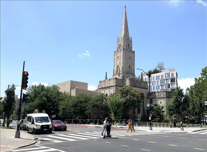 Một góc phố tại trung tâm thủ đô Washington, D.C. ngày 11/8/2025. Ảnh: Ngọc Quang, PV TTXVN tại Mỹ