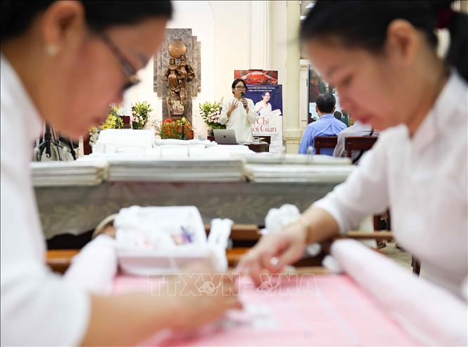 Giảng đường hơn trăm tuổi của trường THCS Trưng Vương, một không gian văn hóa sáng tạo độc đáo của phường Cửa Nam (Hà Nội). Ảnh: Thanh Tùng - TTXVN