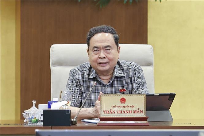 Chủ tịch Quốc hội Trần Thanh Mẫn phát biểu. Ảnh: Doãn Tấn - TTXVN