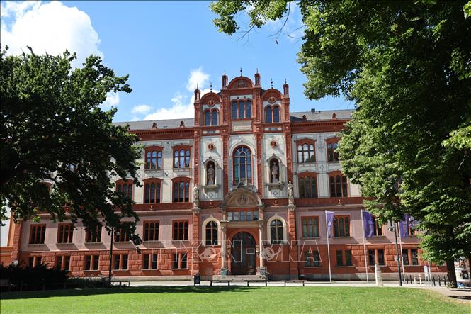 Đại học Rostock, được thành lập năm 1419, một trong những trường đại học lâu đời nhất ở Đức. Ảnh: Thu Hằng - PV TTXVN tại Đức
