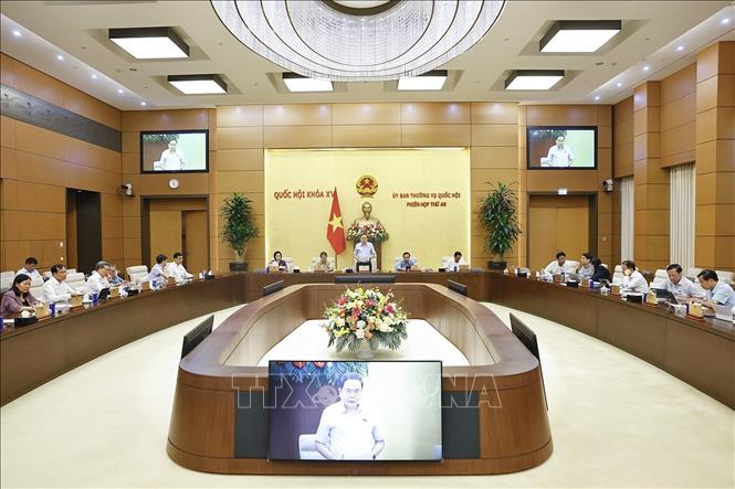Chủ tịch Quốc hội Trần Thanh Mẫn phát biểu bế mạc Phiên họp thứ 48 của Uỷ ban Thường vụ Quốc hội. Ảnh: Doãn Tấn - TTXVN