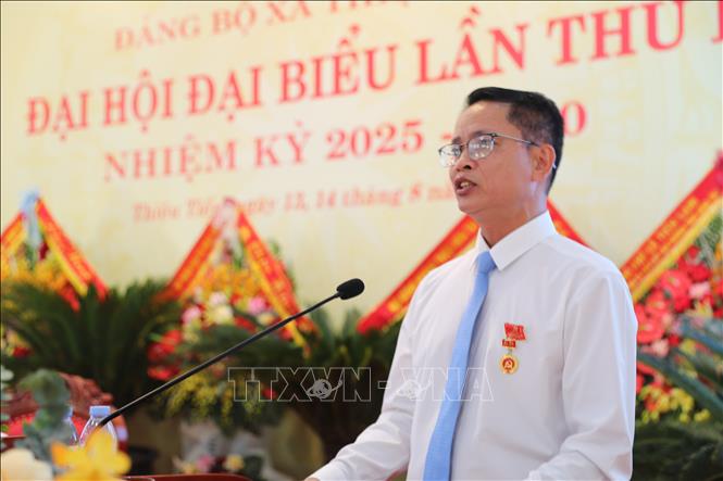 Đồng chí Lê Viết Chí được chỉ định giữ chức Bí thư Đảng ủy, Chủ tịch HĐND xã Thiệu Tiến nhiệm kỳ 2025 - 2030. Ảnh: Khiếu Tư - TTXVN