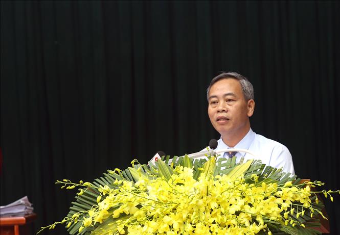 Ông Nguyễn Đăng Quang, Phó Bí thư Tỉnh ủy, Chủ tịch HĐND tỉnh Quảng Trị, phát biểu tại kỳ họp. Ảnh: Nguyên Linh-TTXVN