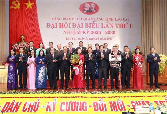 Đoàn đại biểu Đảng bộ các cơ quan Đảng tỉnh Lào Cai dự Đại hội đại biểu Đảng bộ tỉnh Lào Cai, nhiệm kỳ 2025 - 2030 gồm 30 đồng chí. Ảnh: Tuấn Anh - TTXVN
