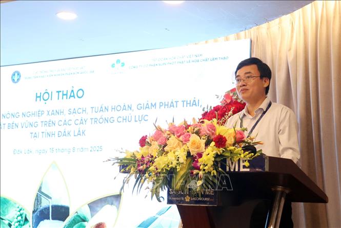 Ông Nguyễn Quốc Mạnh, Phó Cục trưởng Cục Trồng trọt và Bảo vệ thực vật phát biểu tại hội thảo. Ảnh: Hoài Thu – TTXVN