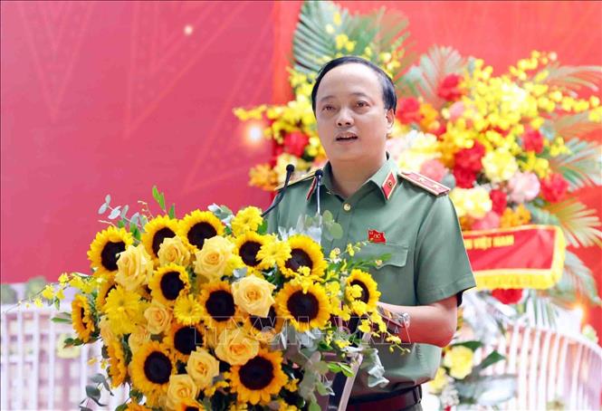 Trung tướng Đặng Hồng Đức, Thứ trưởng Bộ Công an phát biểu. Ảnh: Phạm Kiên - TTXVN