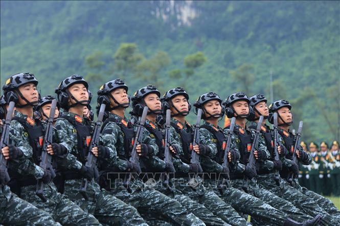 Khối cảnh sát đặc nhiệm tổng hợp luyện. Ảnh: Tuấn Anh-TTXVN