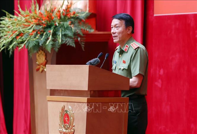 Đại tướng Lương Tam Quang, Bộ trưởng Bộ Công an phát biểu. Ảnh: Phạm Kiên - TTXVN