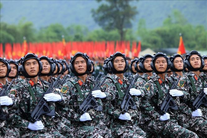 Khối chiến sĩ Tăng thiết giáp. Ảnh: Tuấn Anh - TTXVN