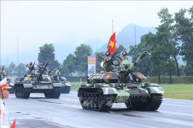  Lực lượng Tăng thiết giáp tại buổi tổng hợp luyện. Ảnh: Tuấn Anh-TTXVN