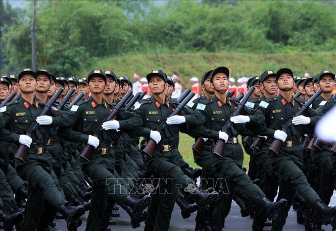 Khối chiến sĩ Cảnh sát cơ động. Ảnh: Tuấn Anh - TTXVN