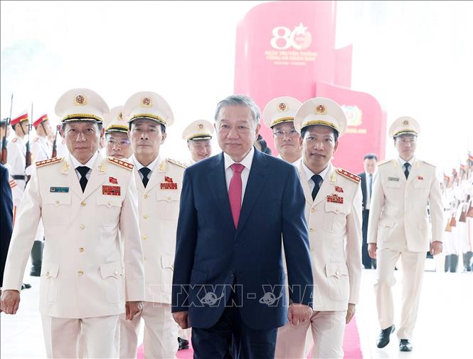 Tổng Bí thư Tô Lâm đến dự Lễ kỷ niệm. Ảnh: Thống Nhất-TTXVN