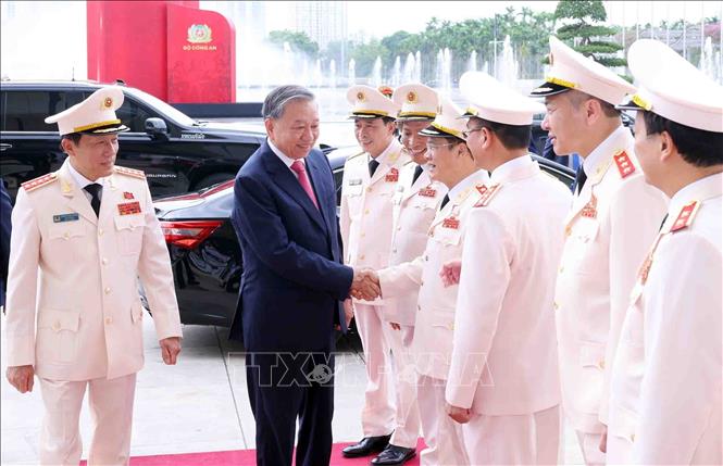 Tổng Bí thư Tô Lâm tới dự Lễ kỷ niệm. Ảnh: Phạm Kiên - TTXVN