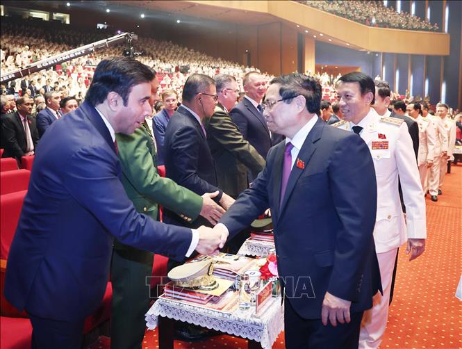 Thủ tướng Phạm Minh Chính dự buổi lễ. Ảnh: Thống Nhất - TTXVN