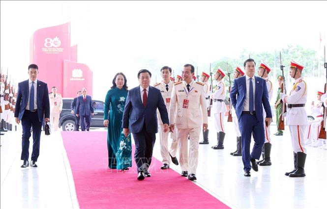 Lãnh đạo Đảng, Nhà nước tới dự buổi lễ. Ảnh: Phạm Kiên - TTXVN