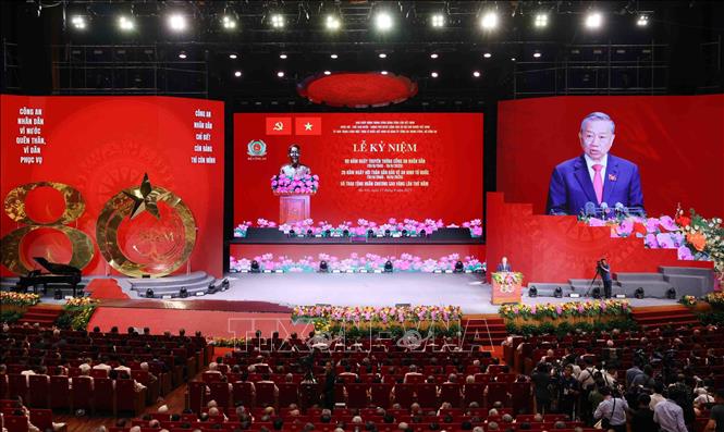 Tổng Bí thư Tô Lâm đọc diễn văn. Ảnh: Phạm Kiên - TTXVN