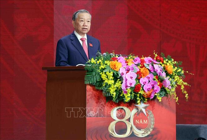 Tổng Bí thư Tô Lâm đọc diễn văn. Ảnh: Phạm Kiên - TTXVN