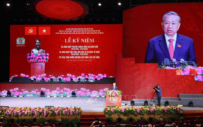 Tổng Bí thư Tô Lâm đọc diễn văn. Ảnh: Phạm Kiên - TTXVN