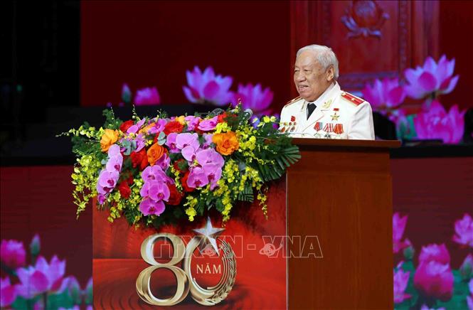 Thiếu tướng Phan Văn Lai, nguyên Phó Tổng cục trưởng Tổng cục Chính trị Công an nhân dân, nguyên Chánh Thanh tra Bộ Công an phát biểu. Ảnh: Phạm Kiên - TTXVN
