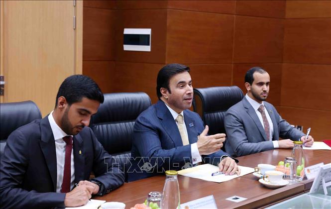 Chủ tịch Tổ chức Cảnh sát hình sự quốc tế Ahmed Nasser Al-Raisi phát biểu. Ảnh: Phạm Kiên - TTXVN