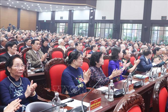 Các đại biểu tham dự buổi gặp mặt. Ảnh: Thống Nhất - TTXVN
