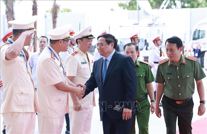 Thủ tướng Phạm Minh Chính đến dự Lễ khai trương Trung tâm Dữ liệu quốc gia. Ảnh: Dương Giang-TTXVN 
