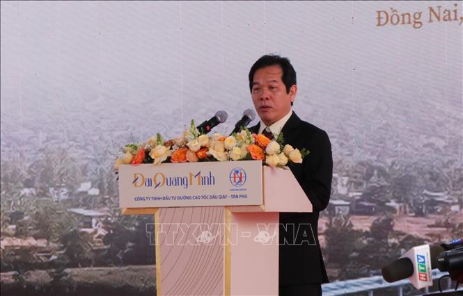 Đại diện chủ đầu tư phát biểu tại lễ khởi công dự án. Ảnh: Sỹ Tuyên - TTXVN