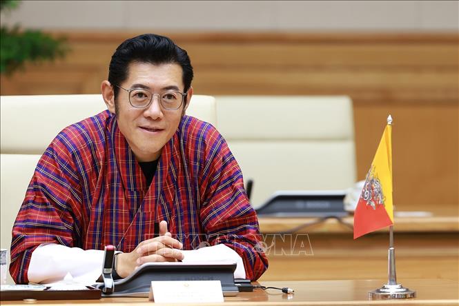 Quốc vương Bhutan Jigme Khesar Namgyel Wangchuck phát biểu. Ảnh: Dương Giang– TTXVN

