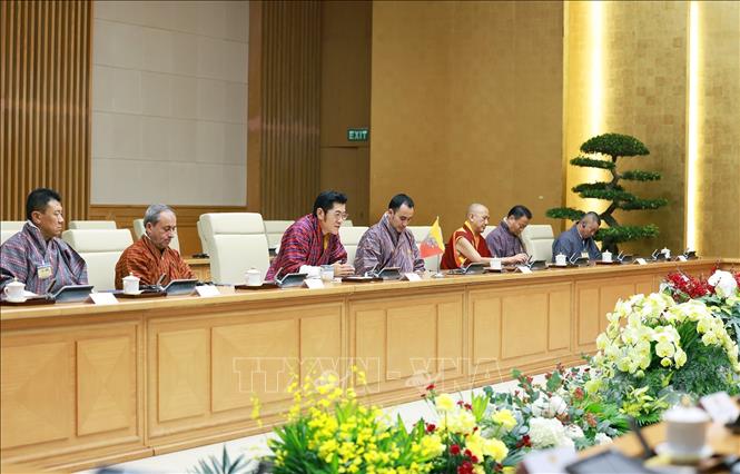 Quốc vương Bhutan Jigme Khesar Namgyel Wangchuck phát biểu. Ảnh: Dương Giang– TTXVN
