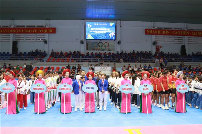 Lễ khai mạc Giải vô địch và trẻ Taekwondo Đông Nam Á năm 2025. Ảnh: Đặng Tuấn - TTXVN
