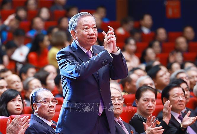 Tổng Bí thư Tô Lâm dự Lễ kỷ niệm 80 năm thành lập Chính phủ. Ảnh: Dương Giang-TTXVN
