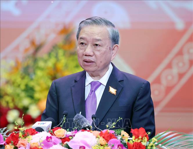 Tổng Bí thư Tô Lâm phát biểu tại Lễ kỷ niệm 80 năm thành lập Chính phủ. Ảnh: Thống Nhất - TTXVN