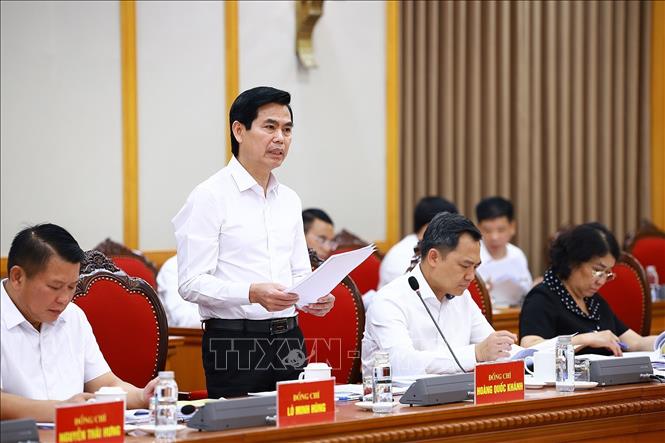 Bí thư Tỉnh ủy Sơn La Hoàng Quốc Khánh phát biểu. Ảnh: Dương Giang-TTXVN 
