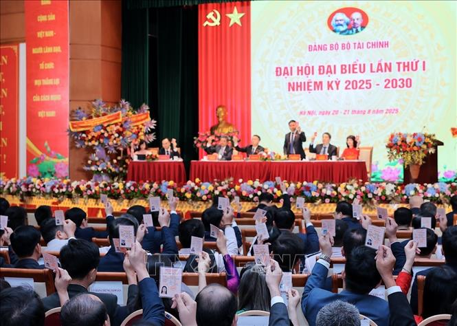 Đại biểu biểu quyết thông qua dự thảo Nghị quyết Đại hội. Ảnh: Phạm Hậu - TTXVN
