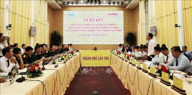 Giai đoạn 2026 - 2030, Cần Thơ và Viettel sẽ ký kết hợp tác 6 nội dung về chuyển đổi số. Ảnh: Thu Hiền - TTXVN