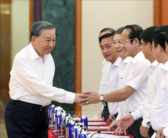 Tổng Bí thư Tô Lâm và các đại biểu. Ảnh: Thống Nhất – TTXVN