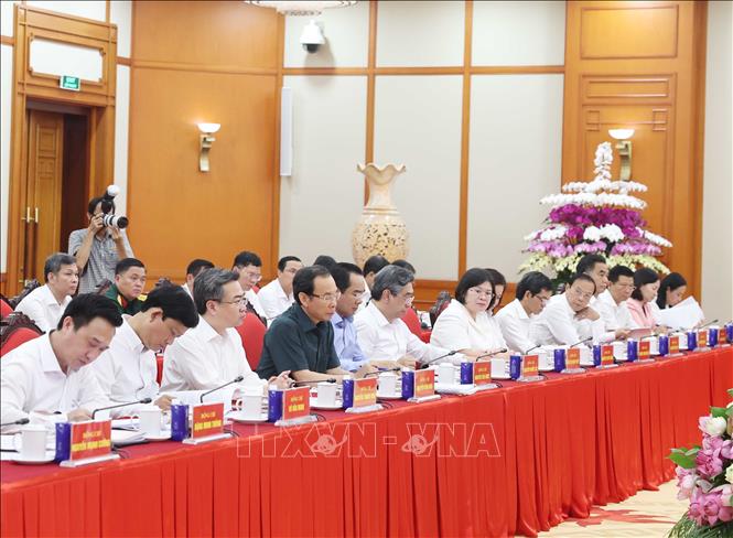Các đại biểu tham dự buổi làm việc. Ảnh: Thống Nhất – TTXVN