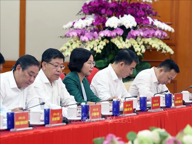Các đại biểu tham dự buổi làm việc. Ảnh: Thống Nhất – TTXVN