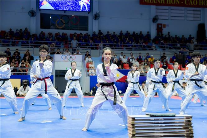 Màn biểu diễn đẹp mắt của đội tuyển Việt Nam. Ảnh TTXVN phát