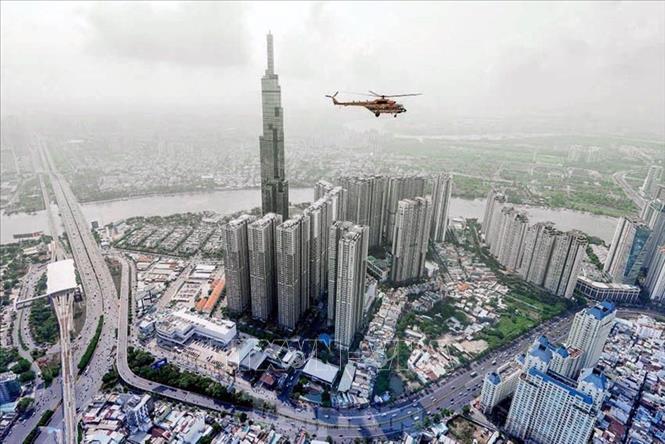 Thành phố Hồ Chí Minh - Thành phố đáng sống, vươn mình trong kỷ nguyên mới. Ảnh:Thanh Vũ - TTXVN