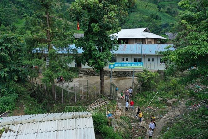 Điểm trường Má Lùng, thôn Nà Pồng, xã Giáp Trung, tỉnh Tuyên Quang, nơi cô Say công tác còn nhiều khó khăn và thiếu thốn về cơ sở vật chất. Ảnh: Minh Đức – TTXVN