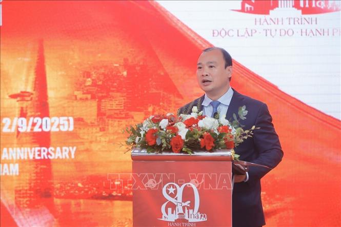 Thứ trưởng thường trực Bộ Văn hóa, Thể thao và Du lịch Lê Hải Bình phát biểu. Ảnh: Minh Quyết - TTXVN