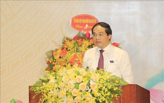 Bí thư Tỉnh ủy, Chủ tịch HĐND tỉnh Lào Cai Trịnh Xuân Trường phát biểu chỉ đạo tại Đại hội. Ảnh: Tuấn Anh - TTXVN