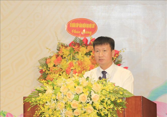 Bí thư Đảng ủy, Chủ tịch UBND tỉnh Lào Cai Trần Huy Tuấn phát biểu bế mạc Đại hội. Ảnh: Tuấn Anh - TTXVN
