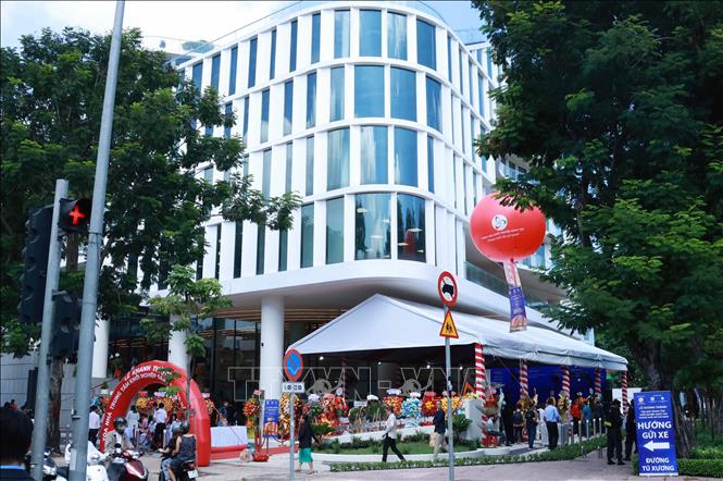 Tòa nhà Trung tâm Khởi nghiệp sáng tạo Thành phố Hồ Chí Minh (SIHUB) có quy mô gần 17.000 m2,  vận hành theo mô hình hợp tác công - tư. Ảnh: Thu Hoài - TTXVN