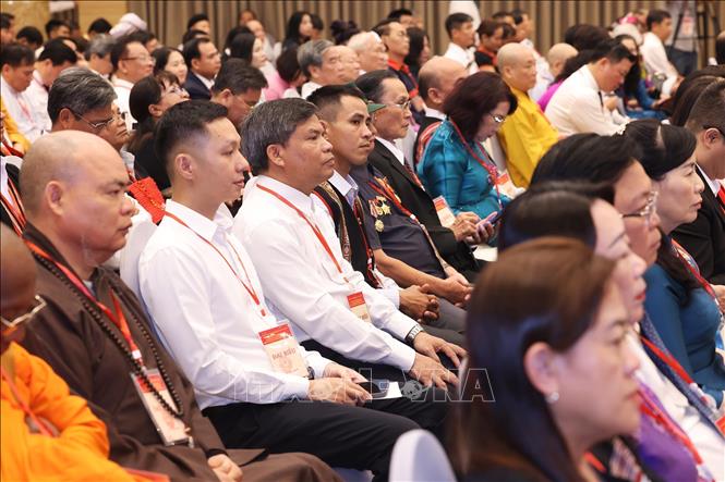 Đại biểu tiêu biểu, đại diện các tầng lớp nhân dân dự hội nghị. Ảnh: Lâm Khánh - TTXVN