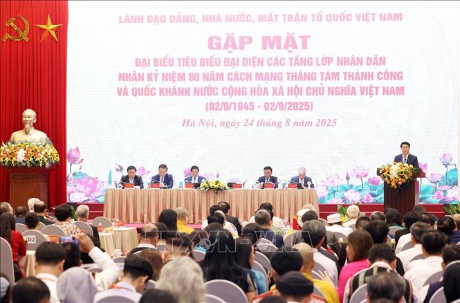 Chủ tịch nước Lương Cường phát biểu. Ảnh: Lâm Khánh - TTXVN