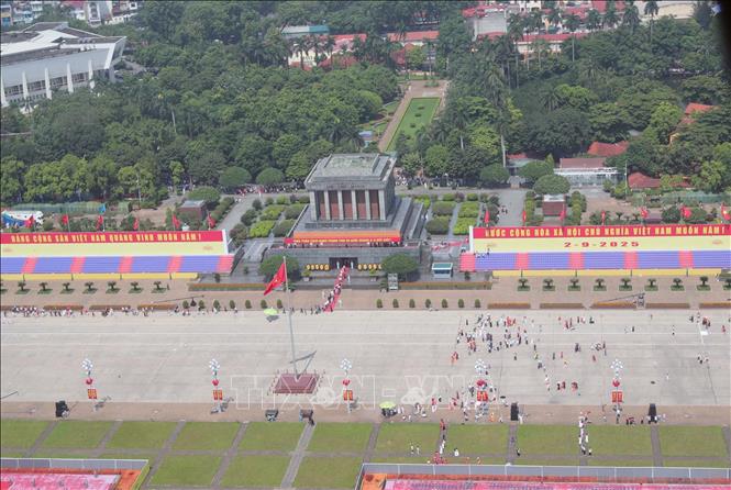 Quảng trường Ba Đình, nơi diễn ra Lễ diễu binh, diễu hành chào mừng Kỷ niệm 80 năm Quốc khánh 2/9. Ảnh: Trọng Đức - TTXVN