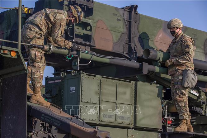 Binh sĩ thuộc lực lượng Mỹ đồn trú tại Hàn Quốc (USFK) trong một cuộc tập trận. Ảnh: Yonhap/TTXVN