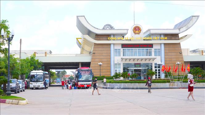 Cửa khẩu quốc tế Mộc Bài là điểm giao quan trọng của hệ thống trục giao thông quốc tế và quốc gia. Ảnh: Minh Phú - TTXVN